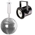 thumbnail image 1 of Clutch 8" Enhanced DC Motorized Mirror Ball with Bright White LED Pinspot Light Package, 1 of 6