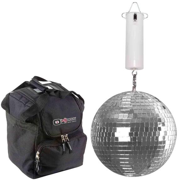 Clutch 8" Enhanced DC Motorized Mirror Ball with Universal Protective Lighting / Utility Case Package