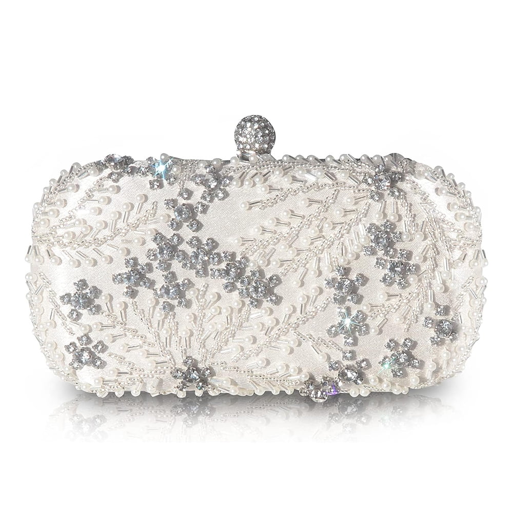 Buy Odette Pretty Silver Clutch Handbag Online