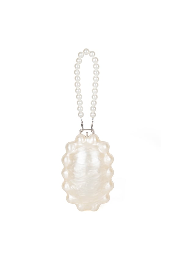 Clutch Bag for Women Luxury Pearlescent Daisy Bag with Pearl Handle Chain Strap Elegant Purse for Wedding Prom Party