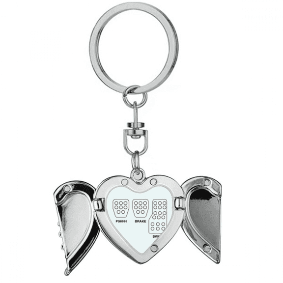 Clutch Brake Accelerator Pedal Heart Angel Wing Key Chain Holder