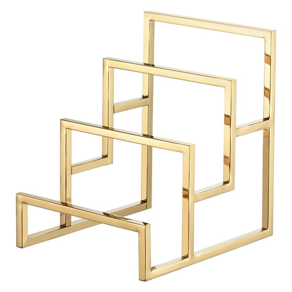 Clutch Purse Display Stand 3 Layer Wallet Display Rack Metal Clutch Holder Riser for Home Retail Store Supplies Gold