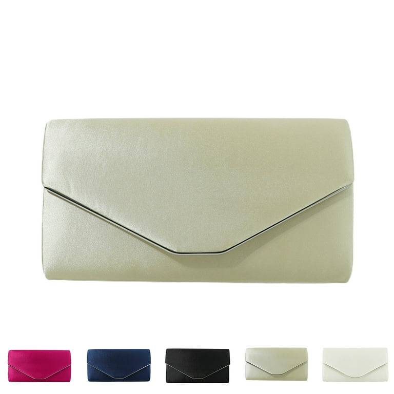 Yuanbang Clutch Purse Evening Bag for Women Evening Wedding Party Satin Suede Pleated Handbag Beige Women s Size Large