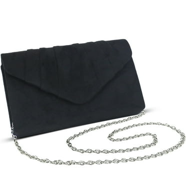 Clutch Purse Evening Bag for Women Evening Wedding Party Velvet Suede Pleated Handbag