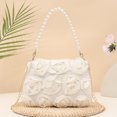 thumbnail image 1 of Clutch Purse For Women Elegant Evening Bags 3D Floral Satin Small Purse With Pearl Beaded Top Handle Detachable Strap, 1 of 4