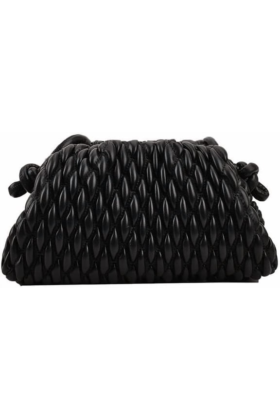 Clutch Purse and Dumpling Bag, Designed as a Cloud Handbag with a Ruched Look and a Detachable Shoulder Strap