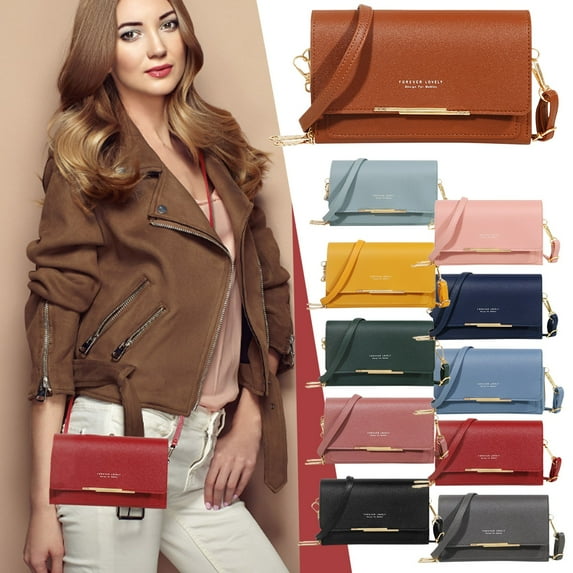 Clutch Purse for Women Evening Envelope Clutch Bag Crossbody Foldover PU Leather Shoulder Handbag Mobile Phone Bag with Adjustable Strap Gray