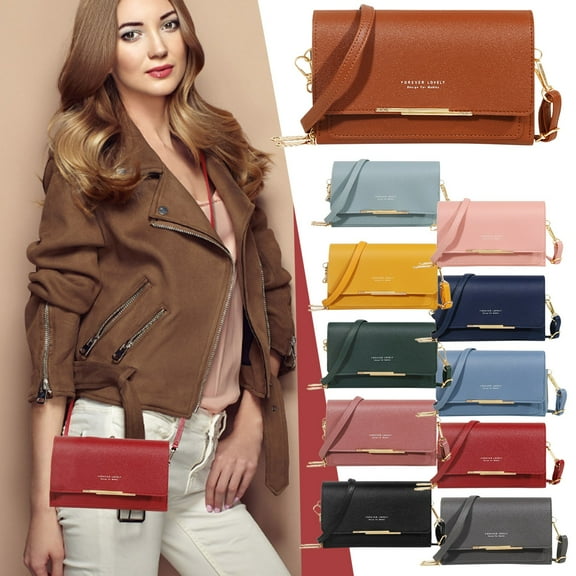 Clutch Purse for Women Evening Envelope Clutch Bag Crossbody Foldover PU Leather Shoulder Handbag Mobile Phone Bag with Adjustable Strap Gray