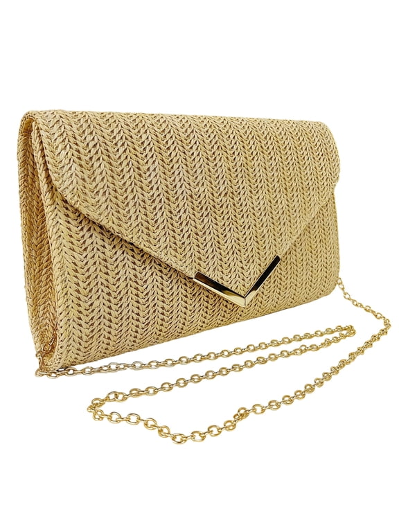 Clutch Purse for Women, Trendy Envelope Evening Handbag Party Bag & Chain for Wedding Prom Cocktail Night Vacation