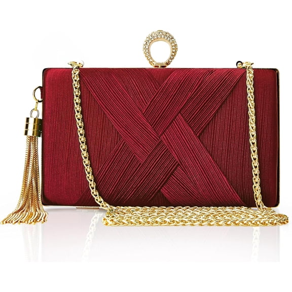 Clutch Purses for Women - Evening Bag Tassel Pendant Clutch for Bride Party Prom Wedding