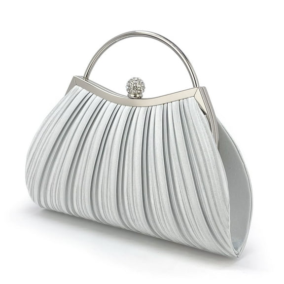 Clutch Purses for Women Evening Bags Party Clutches Handbag With Detachable Chain Strap for Cocktail Party Black Wedding Purses with Pleated