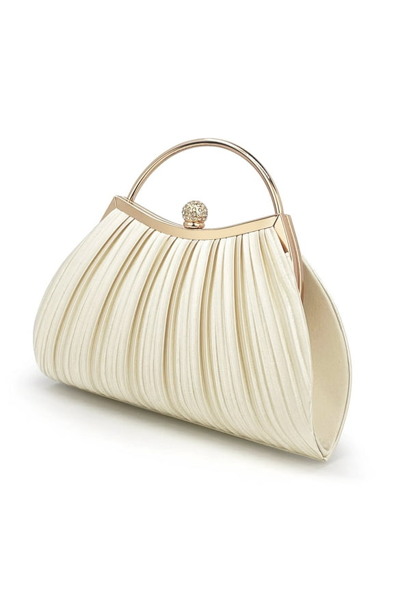 Clutch Purses for Women Evening Bags Party Clutches Handbag With Detachable Chain Strap for Cocktail Party Black Wedding Purses with Pleated