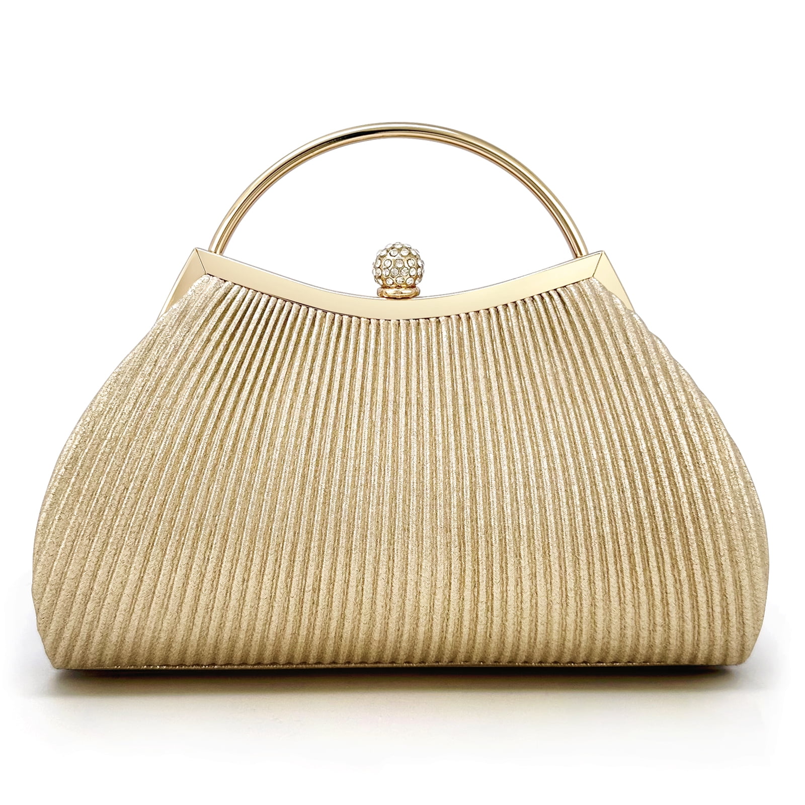 Clutch Purses for Women Evening Bags Party Clutches Handbag With Detachable Chain Strap for Cocktail Party Wedding Purses with Pleated