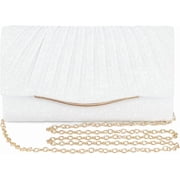Lohol Clutch Purses for Women Formal Dressy Evening Bag Handbags Crossbody Bag for Wedding Cocktail Prom Party Elegance Charm White