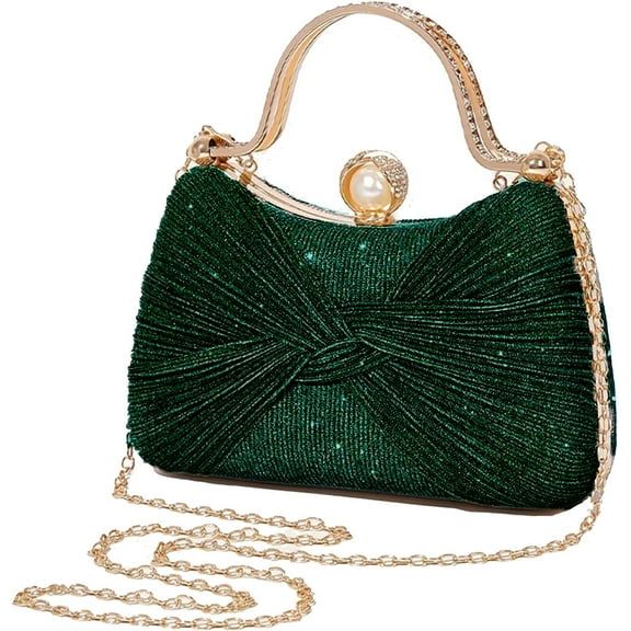 Clutch Purses for Women Handbags Shiny Sequin Wedding Silver Cross Body Purses with Chain,Wedding Prom Party Club