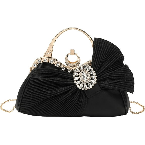 Clutch Purses for Women Rhinestone Evening Handbag Bridal Wedding Prom Purse Formal Party Bow Tie Clutch for Women