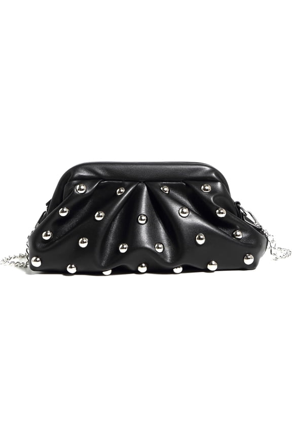 Clutch Purses for Women, Soft Cloud Bag Fashion Dumpling with Ruched Pouch Handbag for Crossbody
