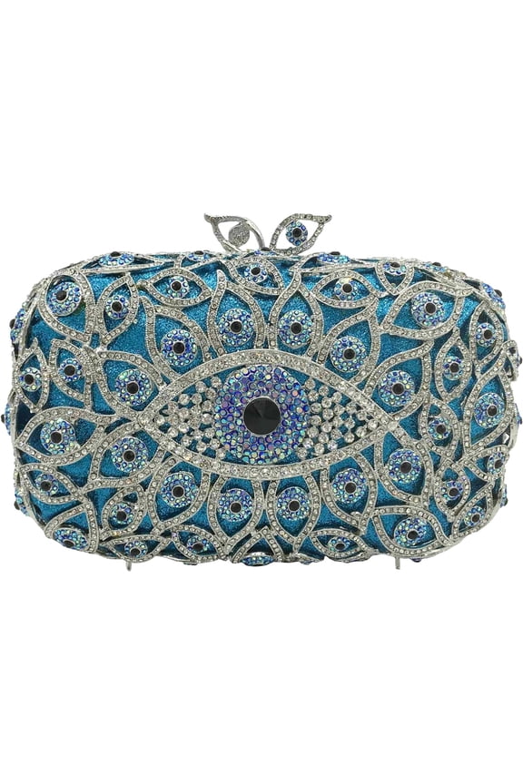 Clutch Purses for Womens Rhinestone Evil Eye Evening Bag for Prom Party Wedding Date Women Crystal Handbags