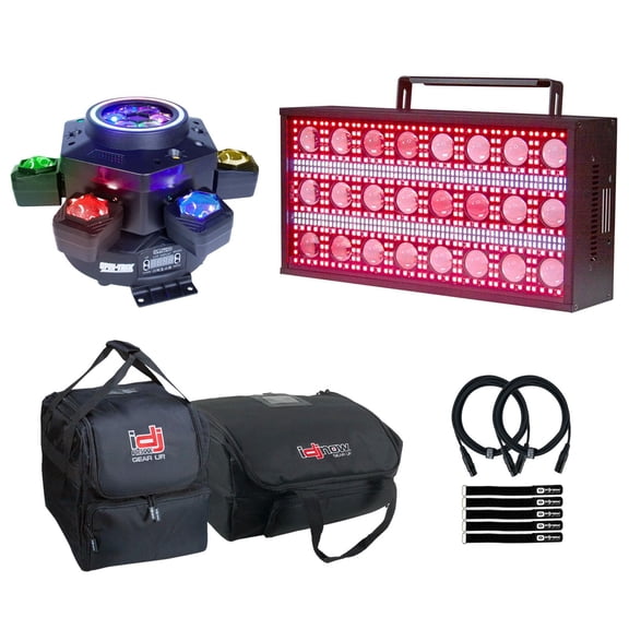 Clutch SPIN-TRIX Motion Beam Light with BEAM-FLASH Motion Strobe Light & Bags Package