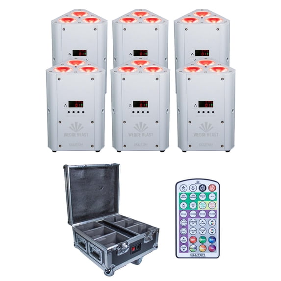 Clutch WEDGE BLAST Triangular LED Uplight White 6-Pack with Case Package