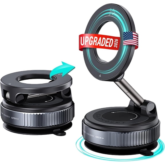 Clutch-X One Upgraded Vacuum Phone Mount Suction Cup Car Holder for iPhone, Window Mount, 360 Magnetic Car, with