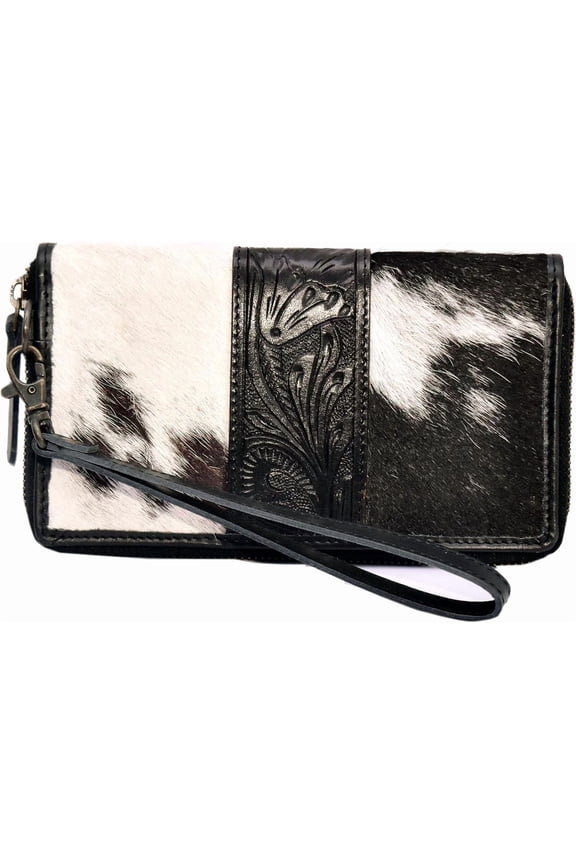 Clutch for Women Designer Card Wallet for Women Cowhide  with hand tooling Design  leather wallet for Women Leather...