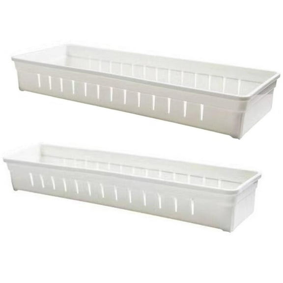 2 Pcs Storage Organizer for Kitchen Utensil Organization and Bedroom Tableware Desk Tray Clutter Organizing Box Pp Material