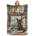 Cluttered with Cat blanket, soft blanket gift, sofa bedding, living