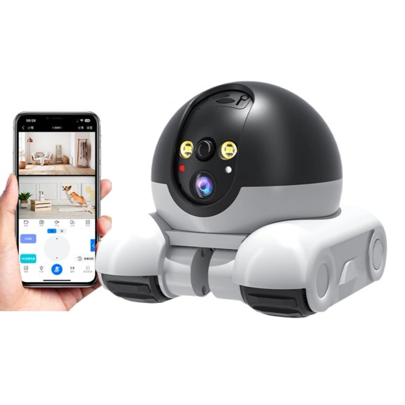 Cluzine Moving Robot Pet Camera 1080P Dual Lens Indoor Security Camera