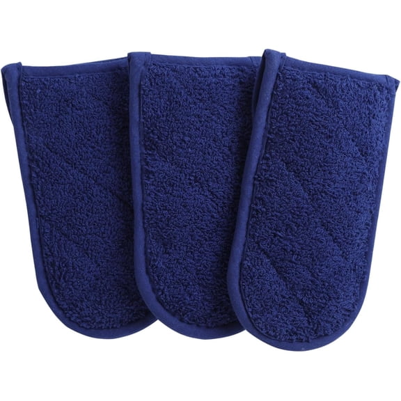 Clwellge 100% Cotton Quilted Pan Handle Covers, Handle Holders & Heat Resistant Pot Handle Sleeves for Kitchen,3 Count,(Blue)