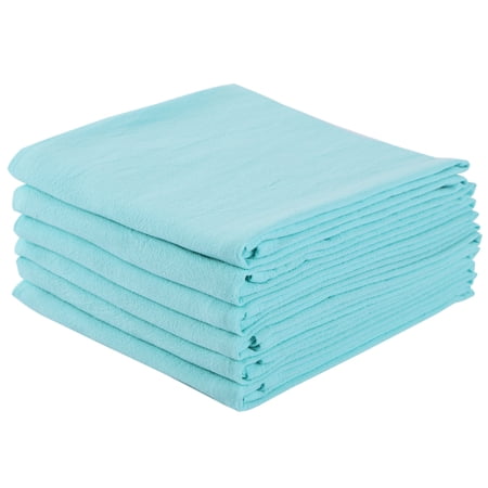 Clwellge 100% Cotton Flour Sack Towels, Highly Absorbent Dishcloths, Plain Cotton Tea Towels for Drying and Cleaning,6-Pack, 20" x 28",Teal