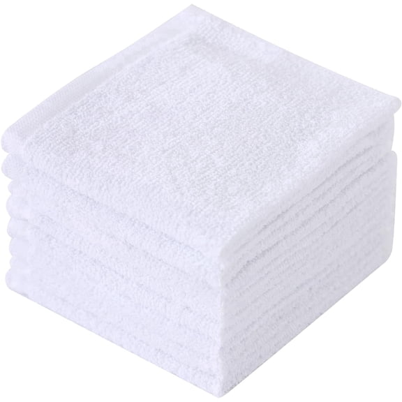 Clwellge 100% Cotton Dish Cloths for Washing Dishes,Absorbent Reusable Dish Rags for Drying and Cleaning,8-Pack, 10" x 11", White