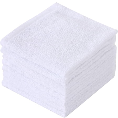Clwellge 8-Pack Dishcloths for Washing Dishes,100% Cotton Absorbent Reusable Dish Rags for Drying and Cleaning,10 x 11 inches, White