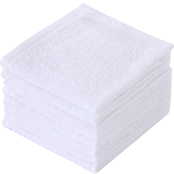Clwellge 8-Pack Dishcloths for Washing Dishes,100% Cotton Absorbent Reusable Dish Rags for Drying and Cleaning,10 x 11 inches, White