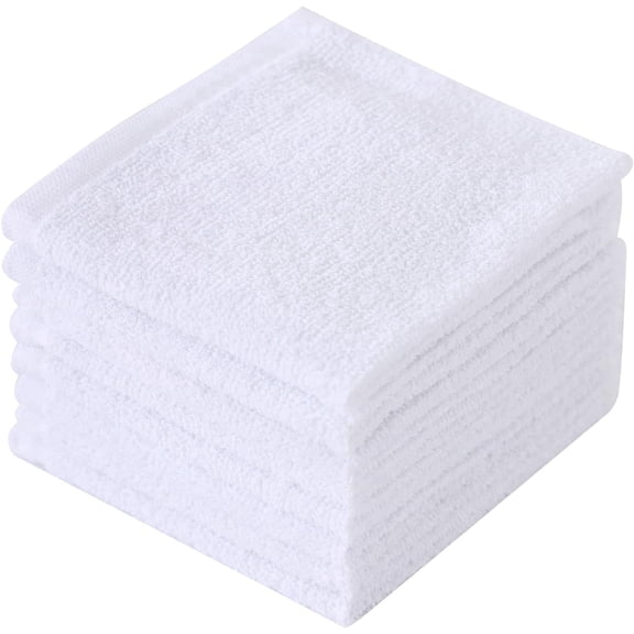 Clwellge Cotton Dish Cloths for Washing Dishes,Absorbent Reusable Dish Rags, 8-Pack, 10" x 11", White