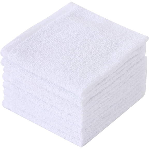 Clwellge Cotton Dish Cloths for Washing Dishes,Absorbent Reusable Dish Rags, 8-Pack, White, 10" x 11"