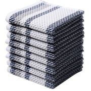 Clwellge 100%Cotton Waffle Weave Dishcloths for Washing Dishes, Ultra Absorbent Dish Rags for Drying and Cleaning, 8-Pack,10 x 10,Blue