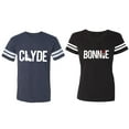 thumbnail image 1 of Clyde Bonnie Matching Couple Cotton Jerseys (Men Navy / Women Black) (Men S / Women S), 1 of 3