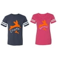 thumbnail image 1 of Clyde Bonnie Matching Couple Cotton Jerseys (Men Navy / Women Pink) (Men XXL / Women L), 1 of 3