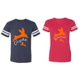 thumbnail image 1 of Clyde Bonnie Matching Couple Cotton Jerseys (Men Navy / Women Red) (Men L / Women L), 1 of 3