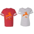 thumbnail image 1 of Clyde Bonnie Matching Couple Cotton Jerseys (Men Red / Women Heather) (Men L / Women S), 1 of 3