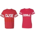 thumbnail image 1 of Clyde Bonnie Matching Couple Cotton Jerseys (Men Red / Women Red) (Men S / Women XL), 1 of 3