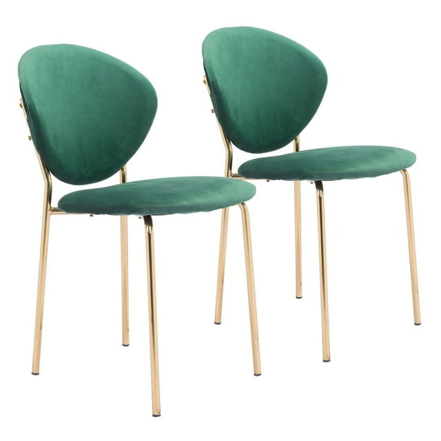 Clyde Dining Chair (Set of 2) Green  Gold
