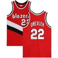 thumbnail image 1 of Clyde Drexler Portland Trail Blazers Autographed Red Mitchell and Ness Swingman Jersey with "The Glide" Inscription - Fanatics Authentic Certified, 1 of 4