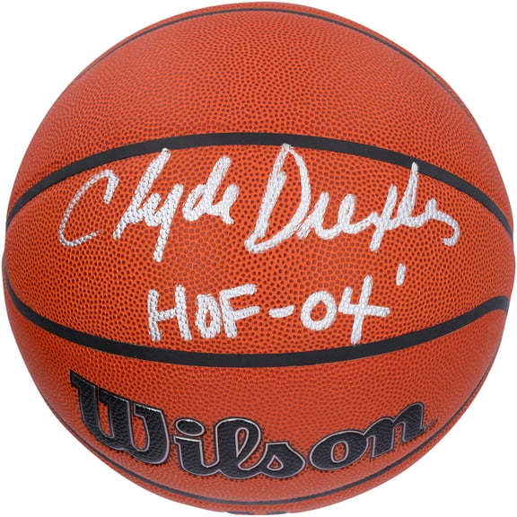 Clyde Drexler Portland Trailblazers Autographed Wilson Authentic Series Indoor/Outdoor Basketball with "HOF 04" Inscription - Fanatics Authentic Certified