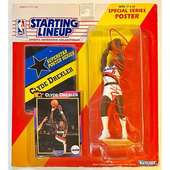 Clyde Drexler Signed Autographed 1992 Starting Lineup JSA Blazzers