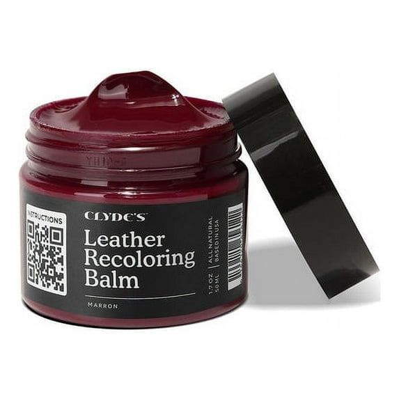 Clyde's™ Leather Recoloring Balm | Non Toxic Leather Color Restorer for Furniture, Car Seat, Tack | 19 Colors of Restoration Leather Dye | Repair, Restore and Renew Old Leather