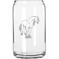 thumbnail image 1 of Clydesdale Body Horse Themed Etched 16oz Libbey Can Glass, 1 of 1