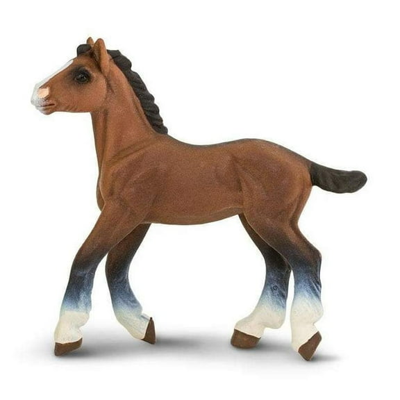 Safari Ltd. Clydesdale Foal Figurine - Realistic 3.5" Horse Figure - Educational Toy for Boys, Girls, & Kids Ages 3+