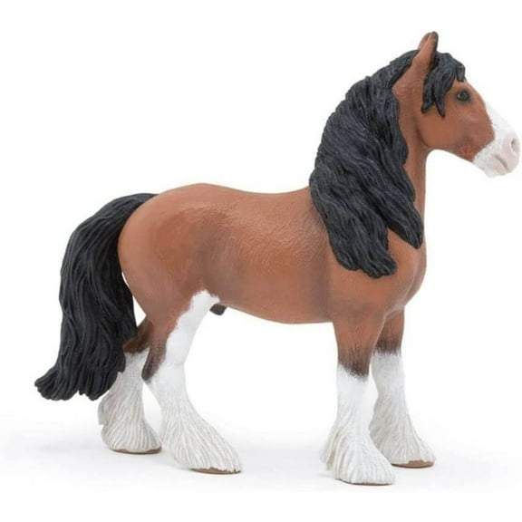 Papo Clydesdale Horse Hand Painted Figurine - Heirloom Quality Collectible No. 51571